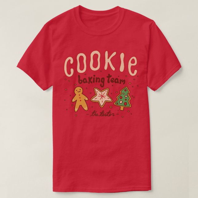 T-shirt Cookie Baking Team The Tester Funky Christmas Time (Design devant)