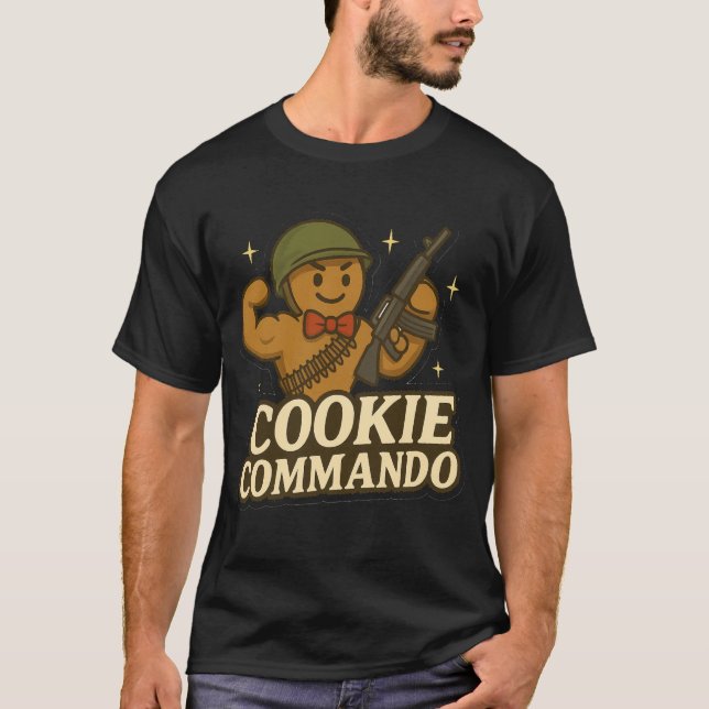 T-Shirt Cookie Commando – Bowtie Muscle Edition (Devant)