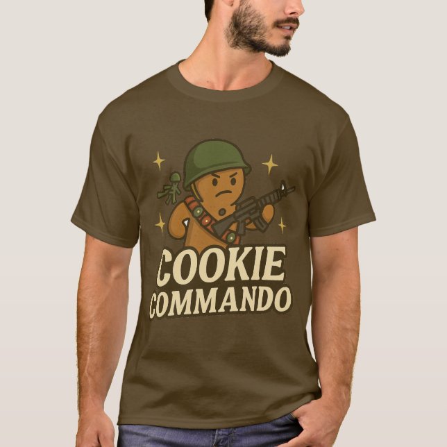 T-Shirt Cookie Commando – Édition Casque Vert (Devant)