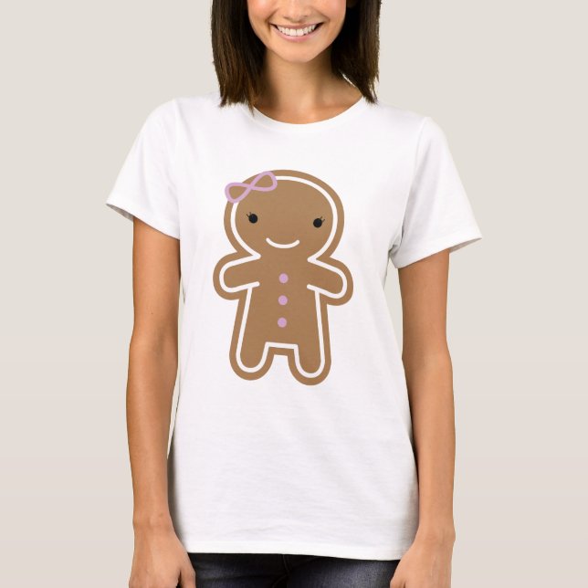 T-shirt Cookie Cute Kawaii Gingerbread Girl (Devant)