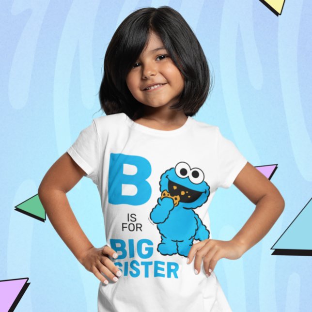 T-Shirt Cookie Monster | B est pour Big Sister (Créateur téléchargé)