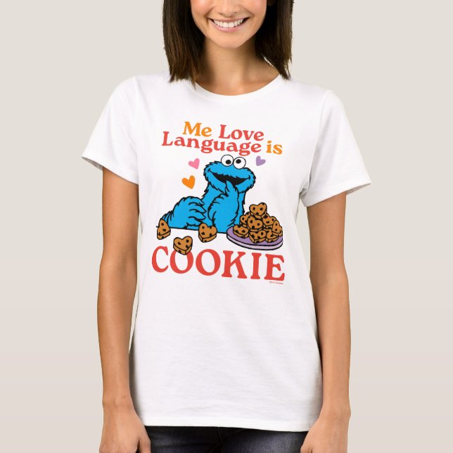 T-shirt Cookie Monster | Citation de la Saint Valentin (Devant)