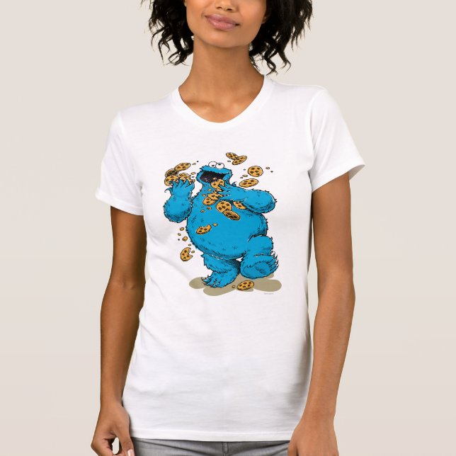 T-shirt Cookie Monster Cookies folie (Devant)