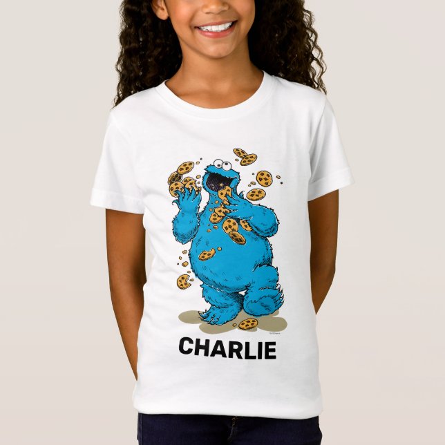 T-Shirt Cookie Monster Cookies Fous Personnalisés (Devant)