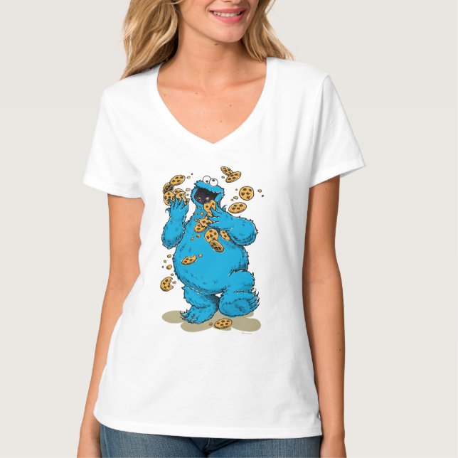 T-shirt Cookie Monster Crazy Cookies (Devant)