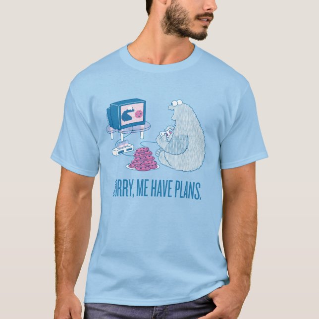 T-shirt Cookie Monster | Désolé, J'Ai Des Plans (Devant)