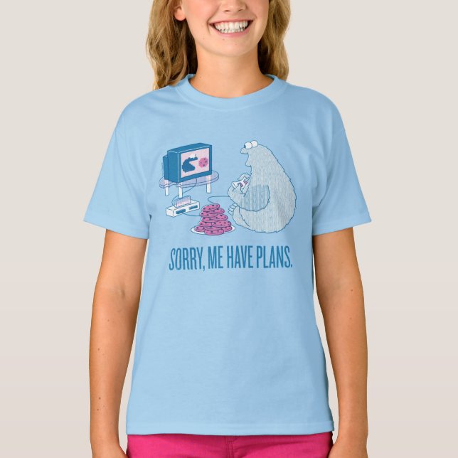 T-shirt Cookie Monster | Désolé, J'Ai Des Plans (Devant)