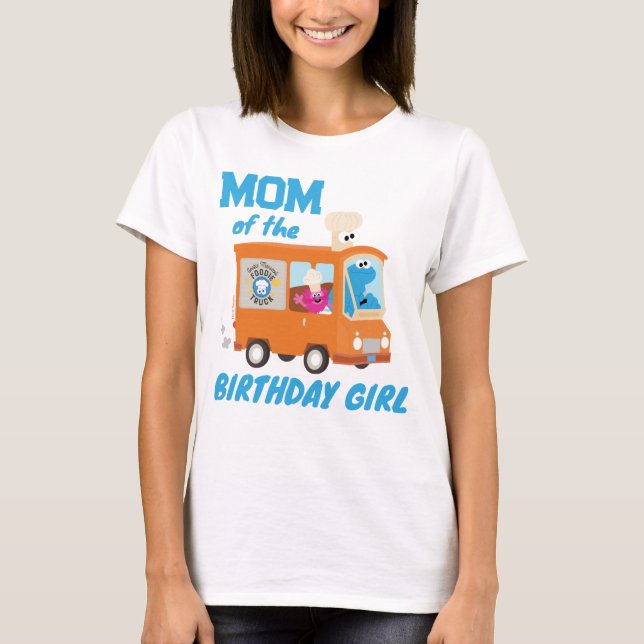 T-shirt Cookie Monster Food Truck Maman of the Birthday Gi (Devant)