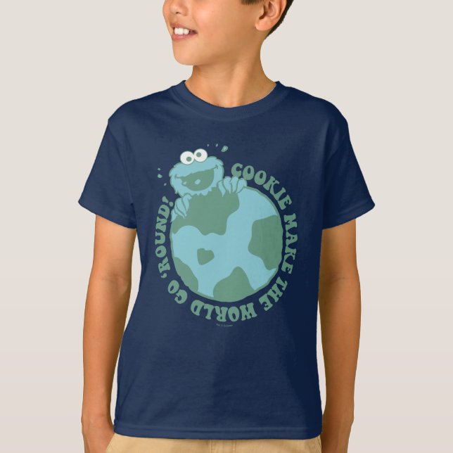 T-shirt Cookie Monster | Les cookies font tourner le monde (Devant)