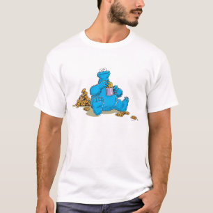 T-shirt Cookie Monster mangeant des cookies vintage