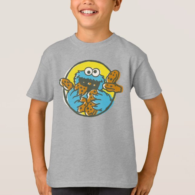 T-shirt Cookie Monster Rétro (Devant)