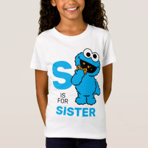 T-Shirt Cookie Monster   S est pour soeur