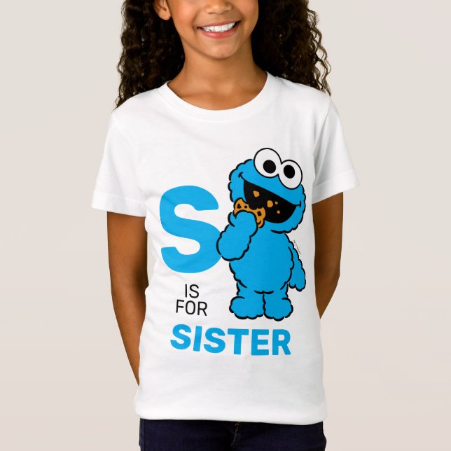 T-Shirt Cookie Monster | S est pour Sœur (Devant)