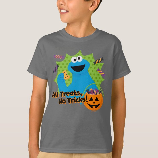 T-shirt Cookie Monster | Tous Les Traitements, Pas De Truc (Devant)
