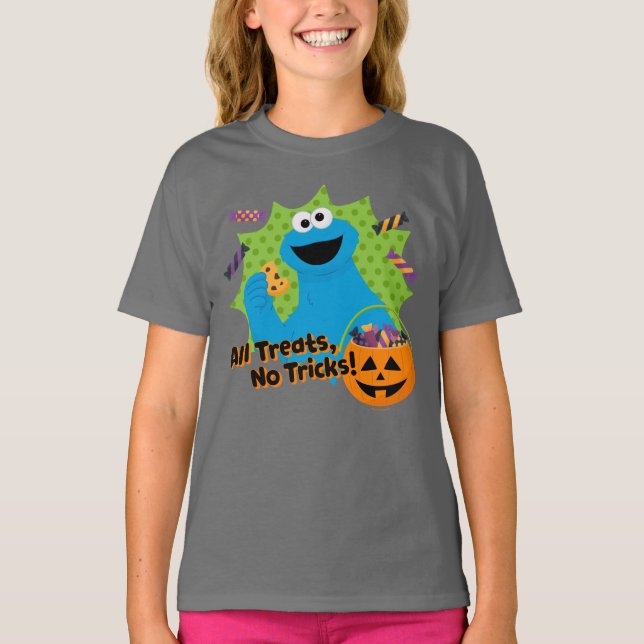 T-shirt Cookie Monster | Tous Les Traitements, Pas De Truc (Devant)