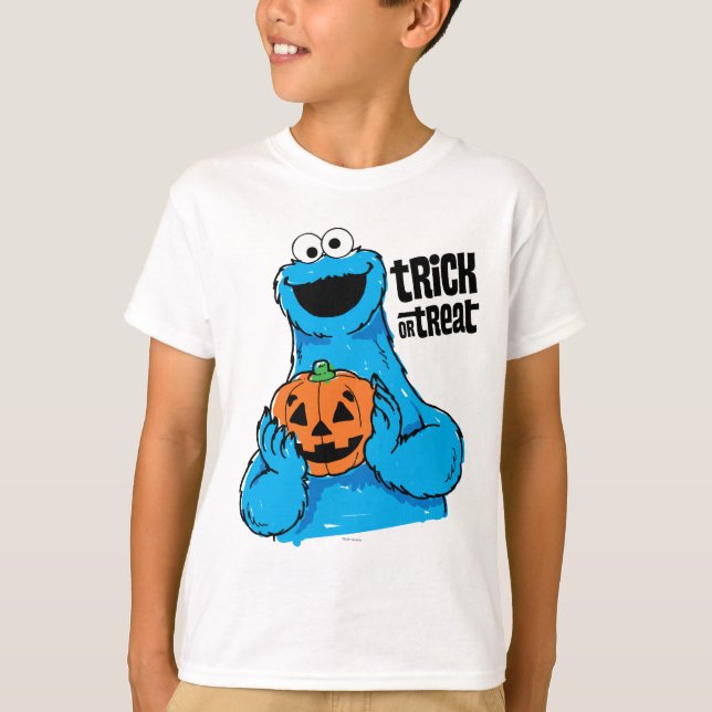T-shirt Cookie Monster - Trick Or Treat (Devant)
