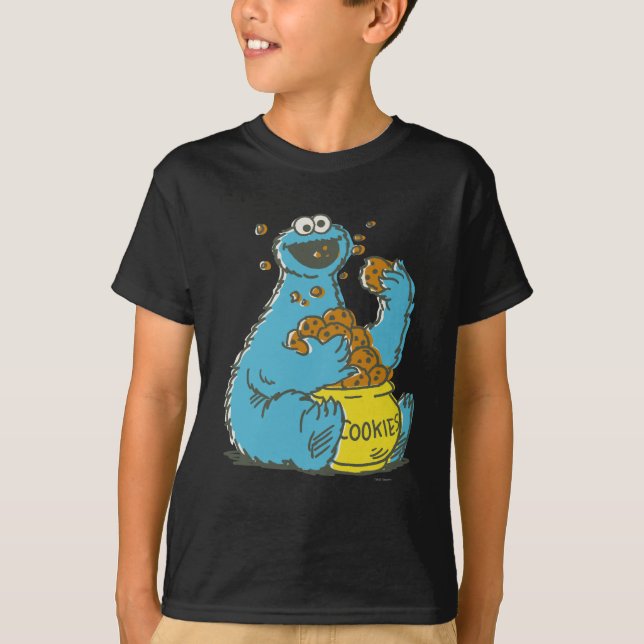 T-shirt Cookie Monster Vintage (Devant)