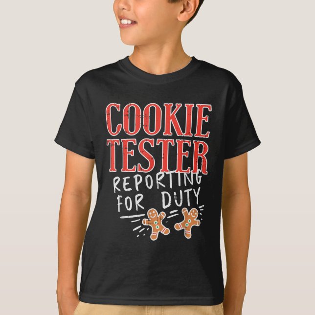 T-shirt Cookie Tester Rerting Duty Funny Christmas Xmas Ki (Devant)