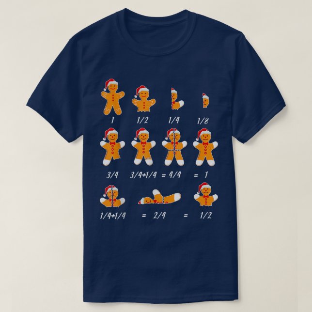 T-shirt Cookies amusants Santa Hat Fractions Math Enseigna (Design devant)