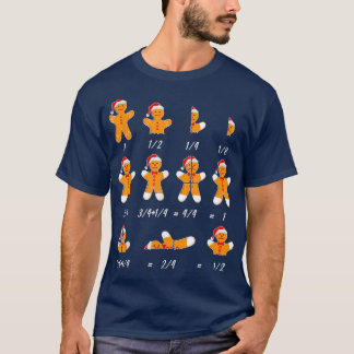 T-shirt Cookies amusants Santa Hat Fractions Math Enseigna