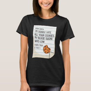 T-shirt Cookies de Noël pour diabétiques Cher Père Noël Se