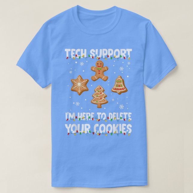 T-shirt Cookies Eater Computer Tech Support Joke Christmas (Design devant)
