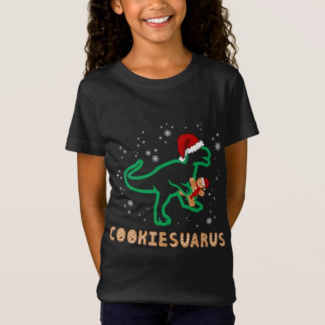 T-Shirt Cookiesaurus Christmas Dinosaur Rex Sucre Cookie (Devant)