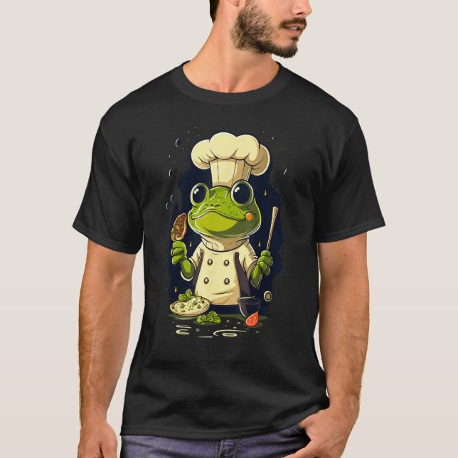 T-shirt Cooking Frog Restaurant cook on Frog chef (Devant)