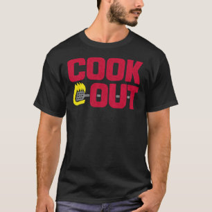 T-shirt Cookout - Vintage Chalk Texture - Rouge & Amp; Gri