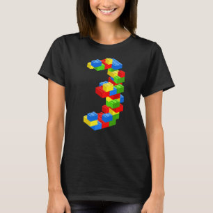 T-shirt Cool 3e anniversaire Bâtiments de bâtiment Blocs 3