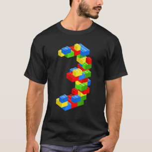 T-shirt Cool 3e anniversaire Bâtiments de bâtiment Blocs 3