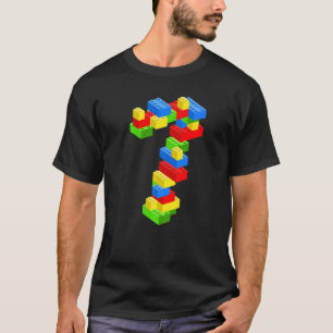 T-shirt Cool 7e anniversaire Bâtiment Blocs 7 ans Garçon