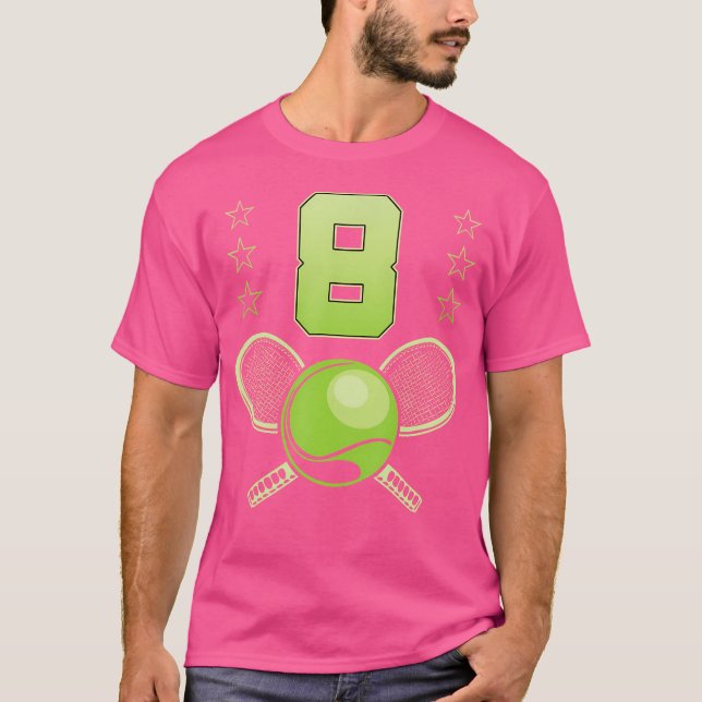 T-shirt Cool 8 Tennis 8E Anniversaire Fête 8 Ans (Devant)