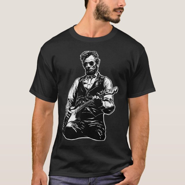 T-shirt Cool Abe Lincoln en train de jouer (Devant)