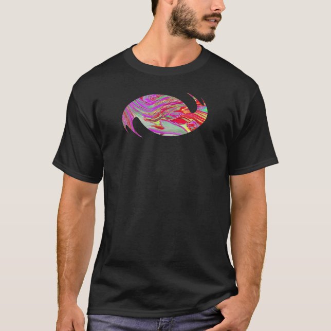 T-shirt Cool Abstract Magenta and Red Retro Art (Devant)