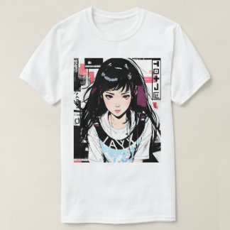 T-shirt Cool Aesthetic Japanese Anime Girl
