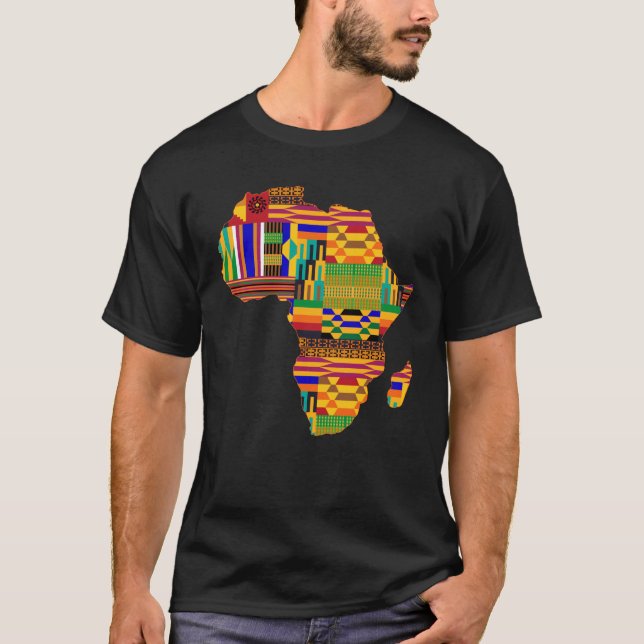 T-shirt Cool Africa Map Kente Cloth For Wo African Lover (Devant)