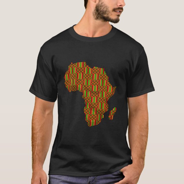 T-shirt Cool Africa Map Kente Cloth Venin For Men Women Af (Devant)