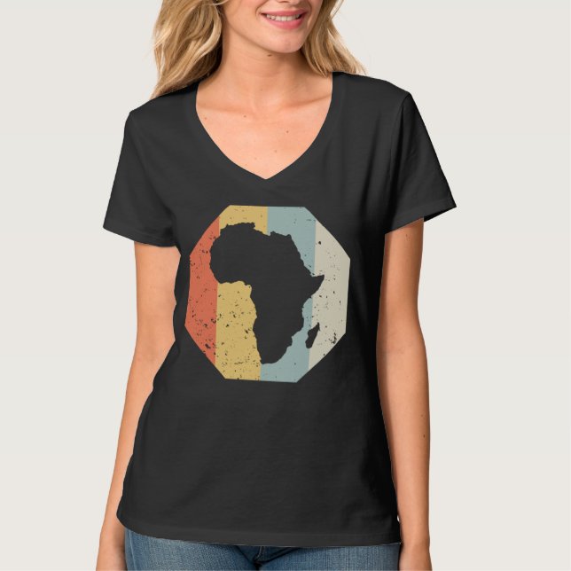 T-shirt Cool AFRICA WomenMen  Retro African Outline (Devant)