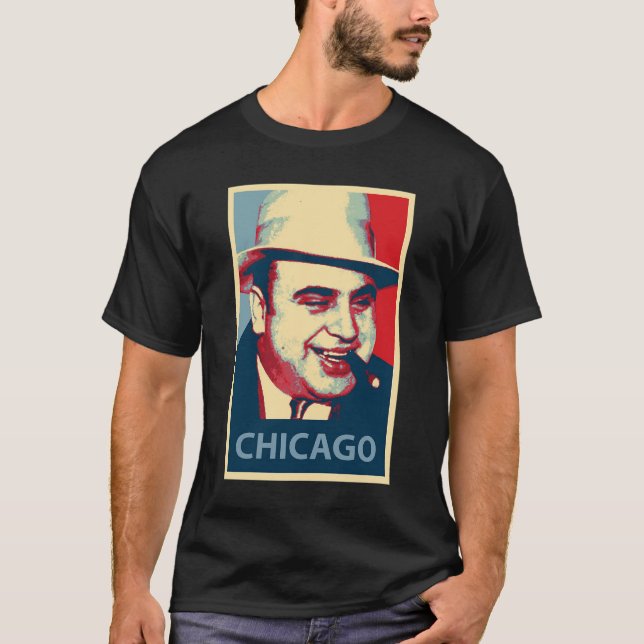 T-shirt Cool Al Capone Gangster italien Chicago Hope Óbámá (Devant)