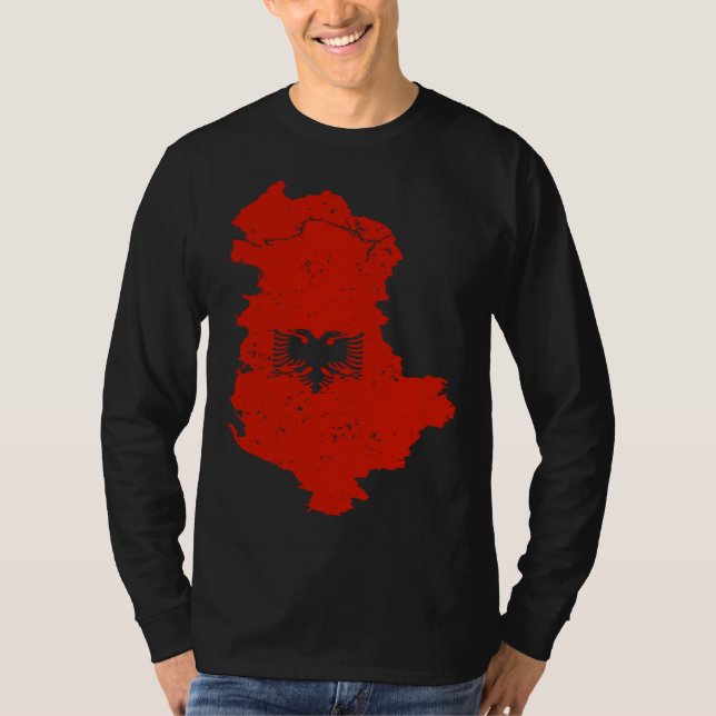 T-shirt Cool Albania Double Head Eagle Shqiponja For Alban (Devant)