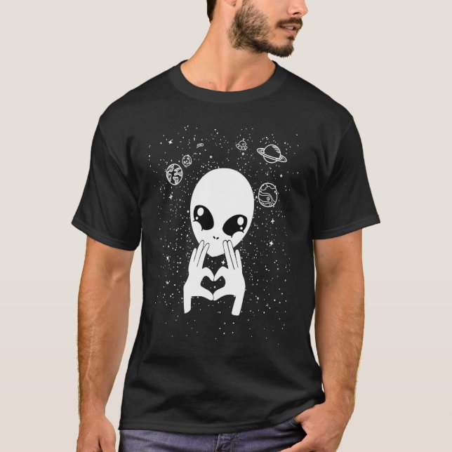 T-shirt Cool Alien ami communiquer avec l'Alien d'amour UF (Devant)