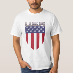 T-shirt Cool américain Bouclier Drapeau U.S.A Patriotique