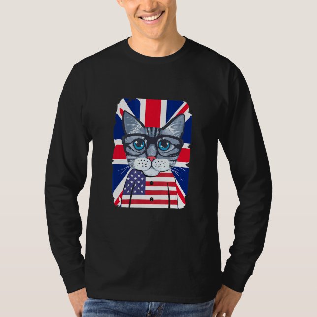 T-shirt Cool américain Cool du drapeau britannique (Devant)