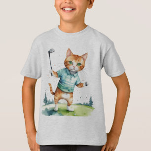 T-shirt Cool amusant Chat Golfer Golfing Humour animal