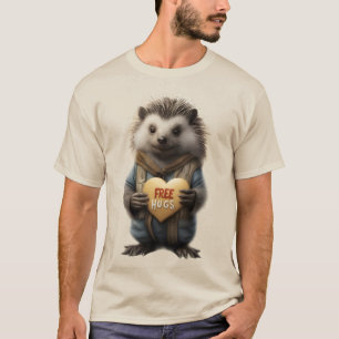 T-shirt Cool Amusant et drôle Libre Hugs Cute Hedgehog