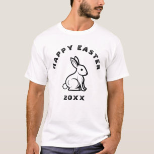 T-shirt Cool Amusant Joyeux Lapin De Pâques Lapin Noir Et 