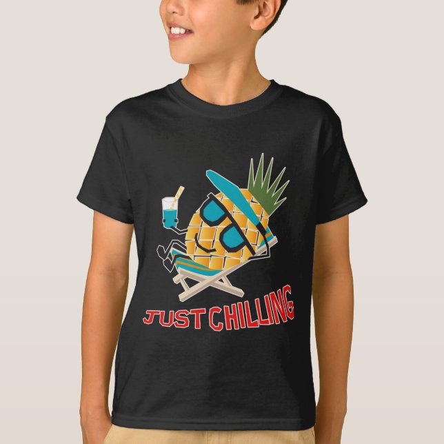 T-shirt Cool Ananas Fruit Chilling Funny Kawaii Été (Devant)