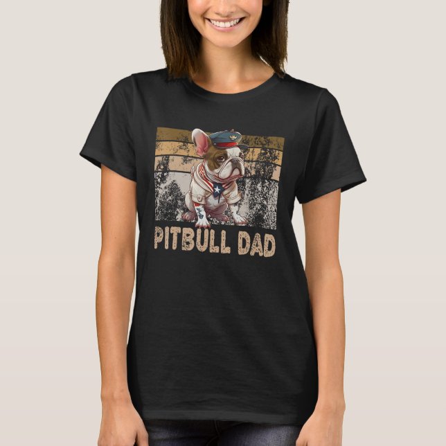 T-shirt Cool Anglais Pitbull Papa Pitbull Propriétaire Chi (Devant)