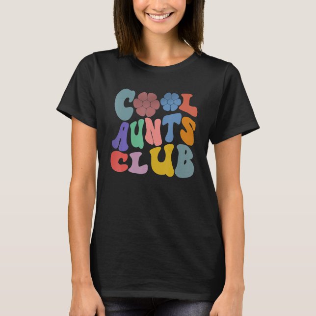 T-shirt Cool Aunts Club Meilleure Tante Joyeuse Face Rétro (Devant)